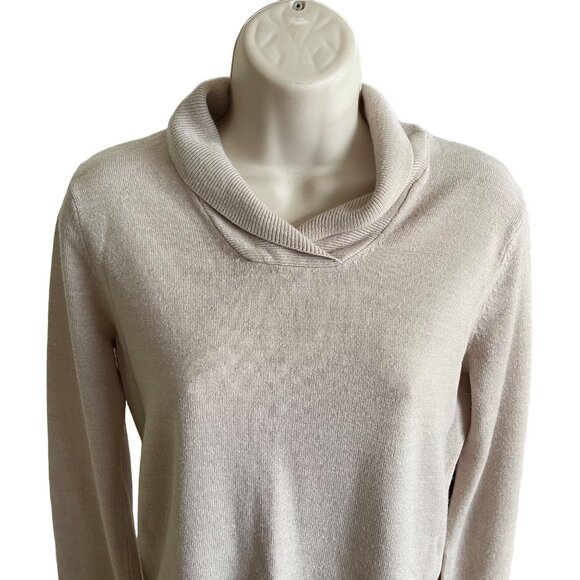 Tog Shop Womens Cowl Neck Knit Sweater Biege Size Small u - Picture 2 of 6